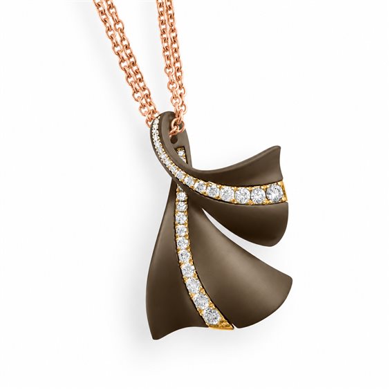 Collar Giorgio Visconti Mujer GINKGO in Titanio Diamante 0.45 Ct GR40495C - GR40495C